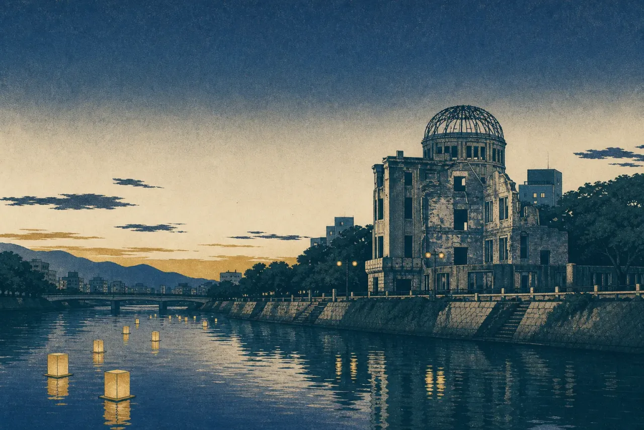 Hiroshima Peace Memorial (Atomic Bomb Dome) illustration