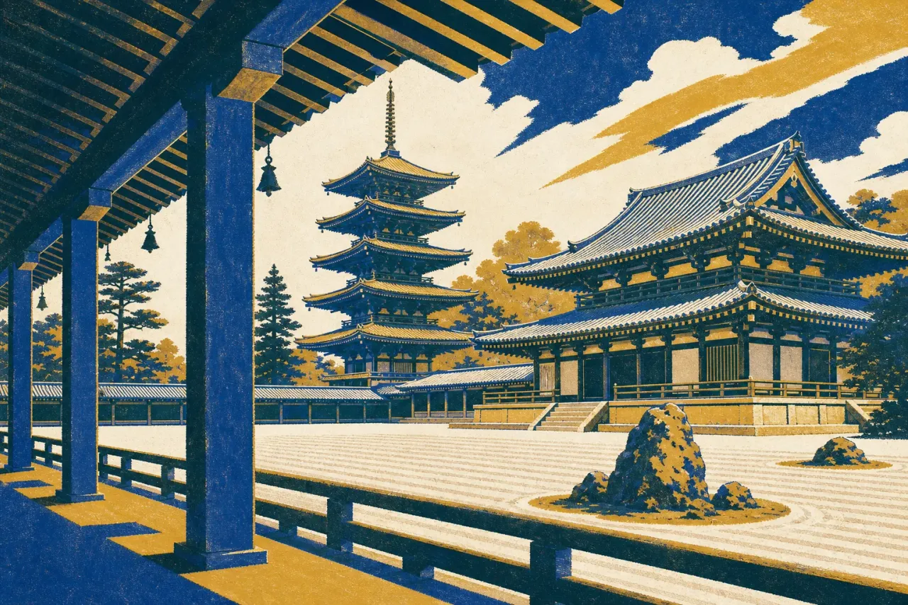 Horyu-ji Temple illustration