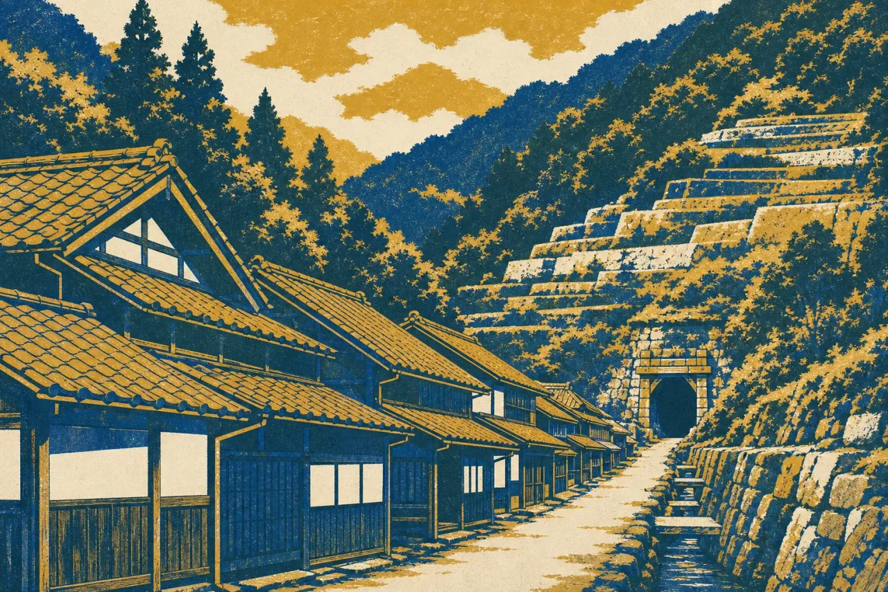 Iwami Ginzan Silver Mine illustration