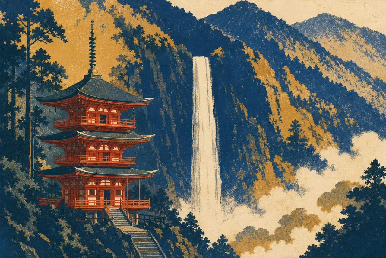 Kumano Kodo & Koyasan (Kii Mountains) illustration