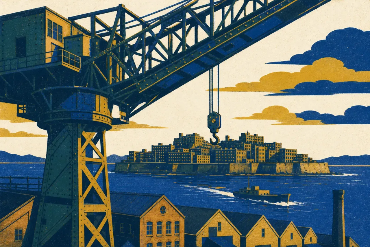 Meiji Industrial Revolution Sites (Gunkanjima & more) illustration