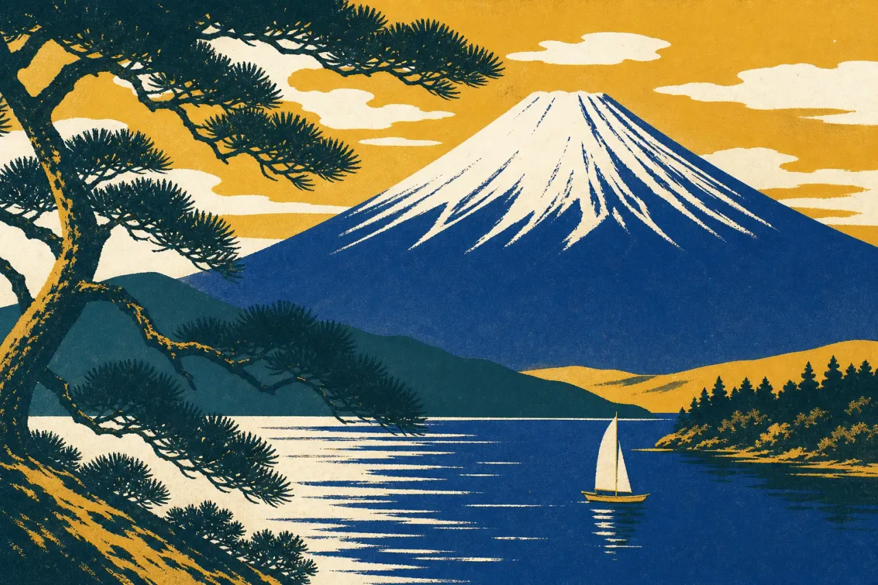 Mt. Fuji (Fujisan) illustration