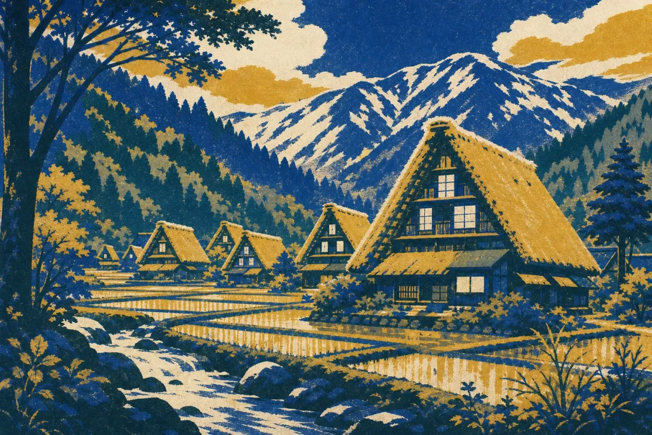 Shirakawa-go & Gokayama illustration
