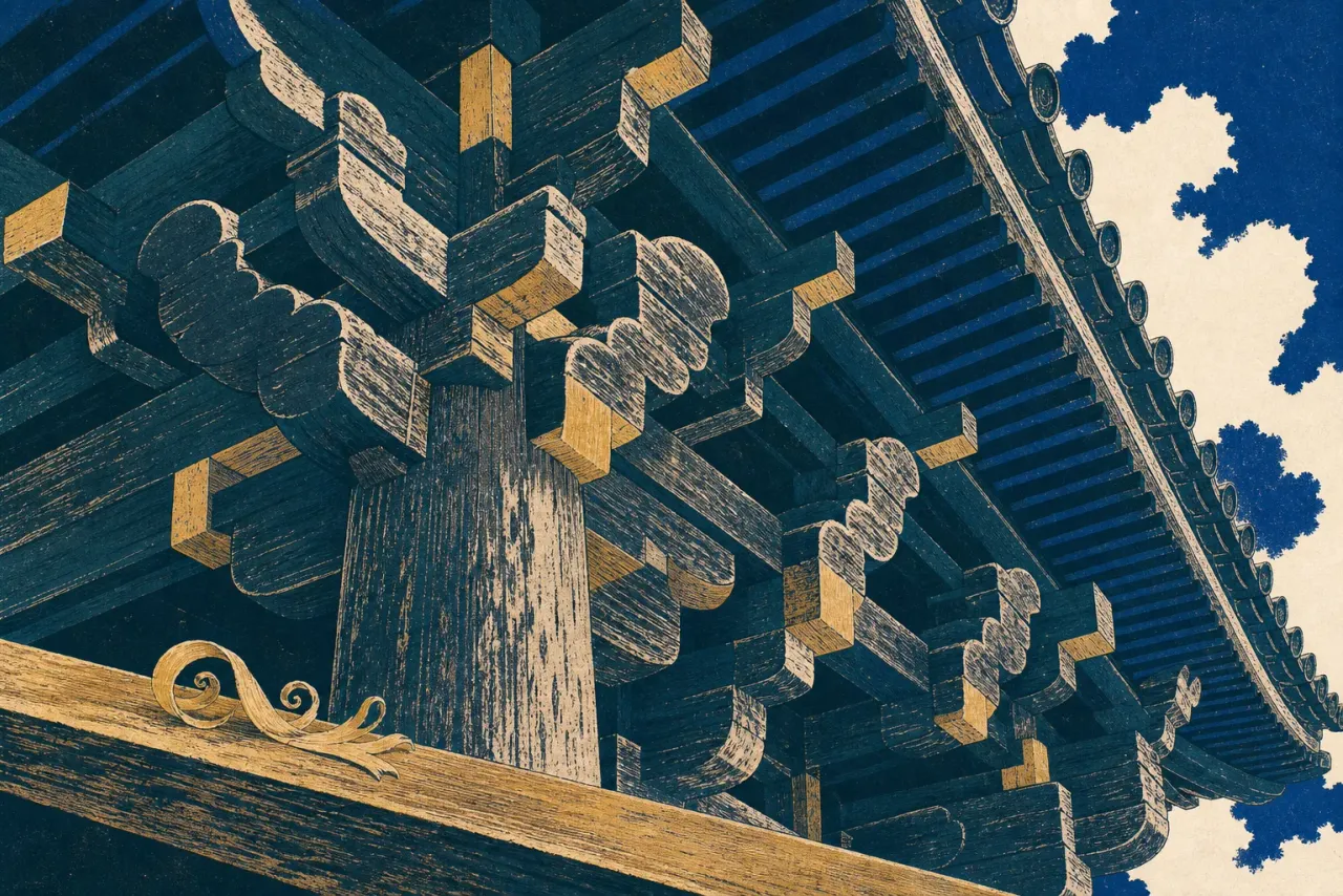 Why a 1,400-Year-Old Carpenter's Trick Still Holds Up Horyu-ji illustration