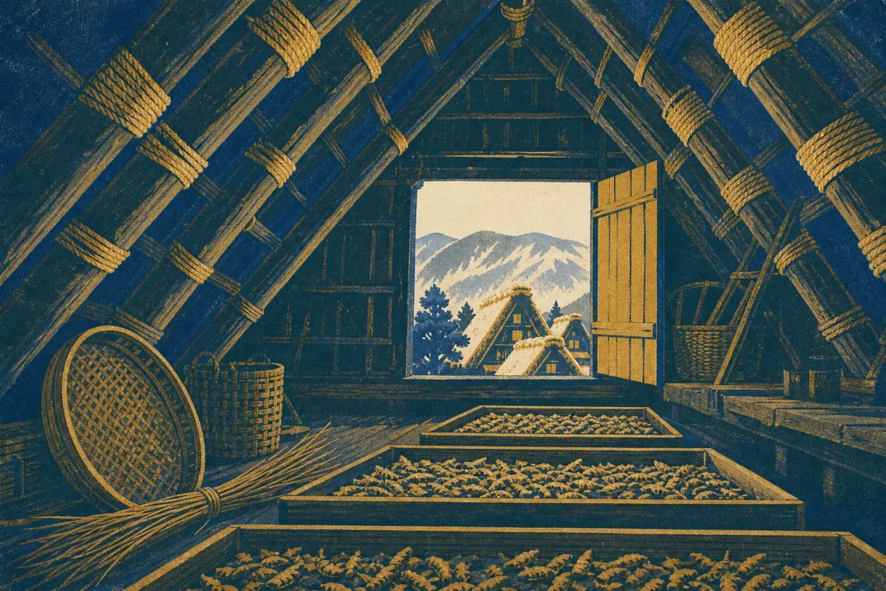 Hands in prayer: a first-timer's day in Shirakawa-go, hour by hour illustration
