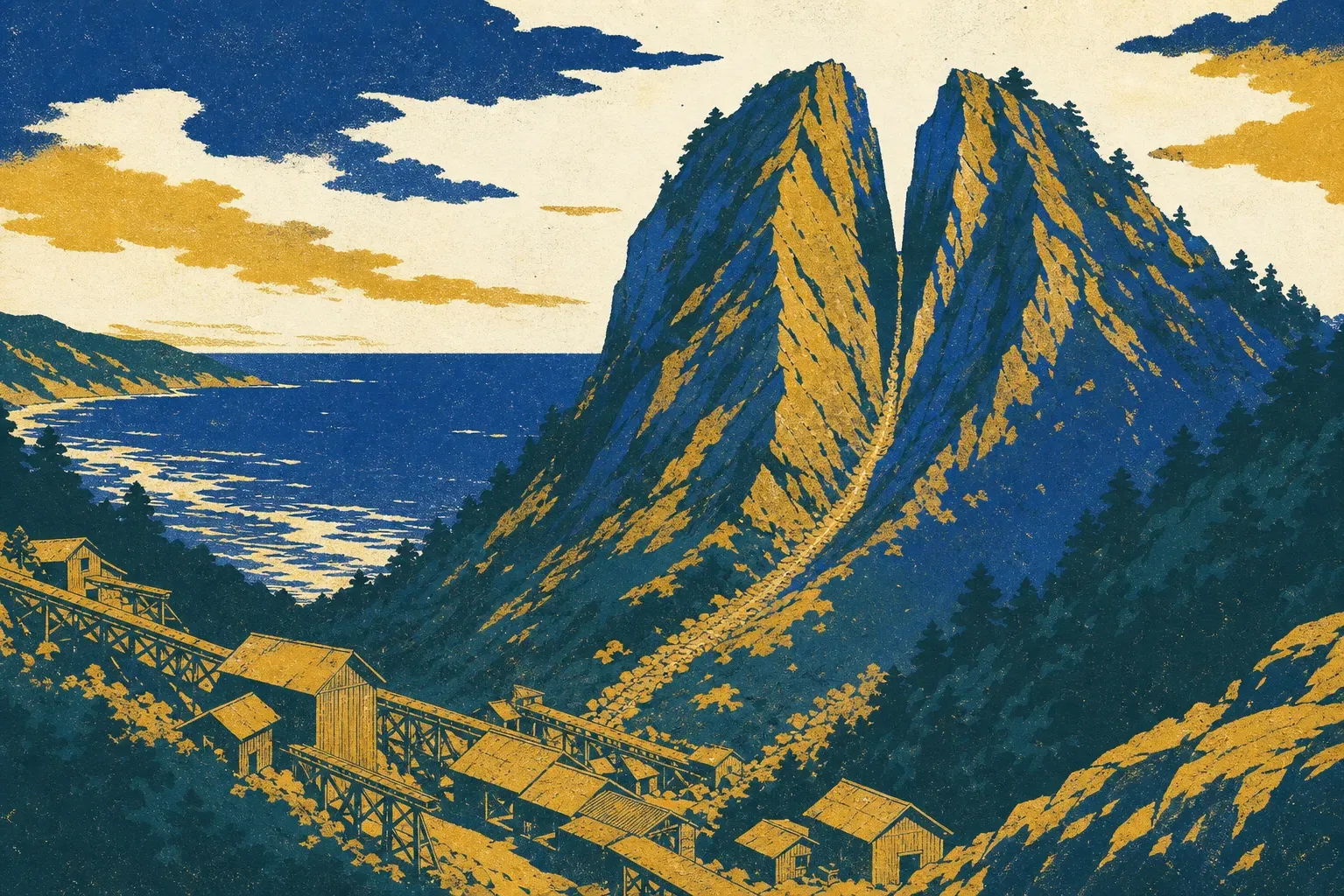 Sado Gold Mines illustration