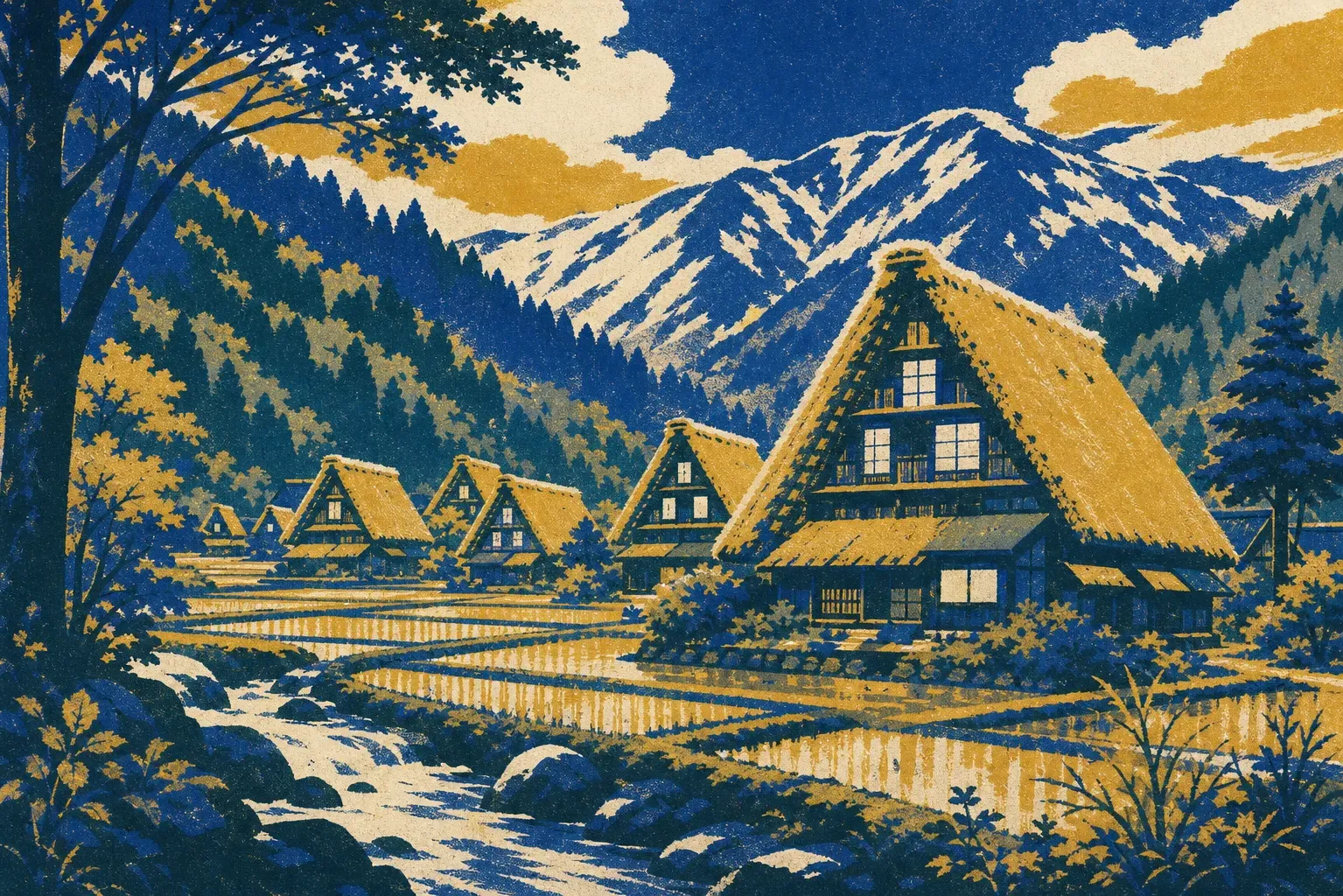 Shirakawa-go & Gokayama illustration