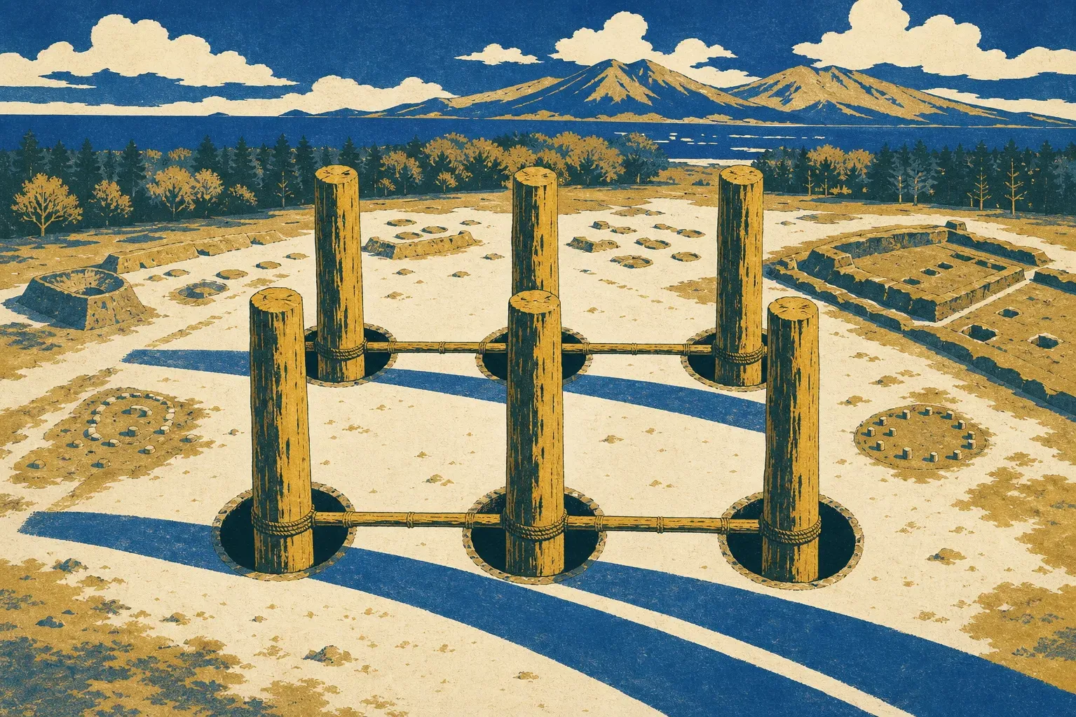 The six chestnut posts: a half-day at Sannai Maruyama from Tokyo illustration